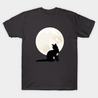 cat in the moonlight gifts T-Shirt